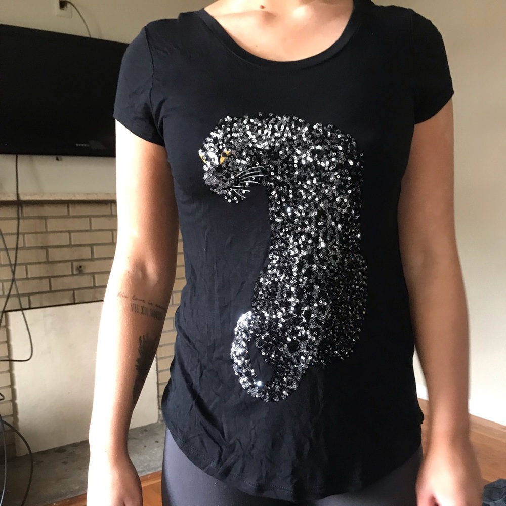 Black leopard shirt